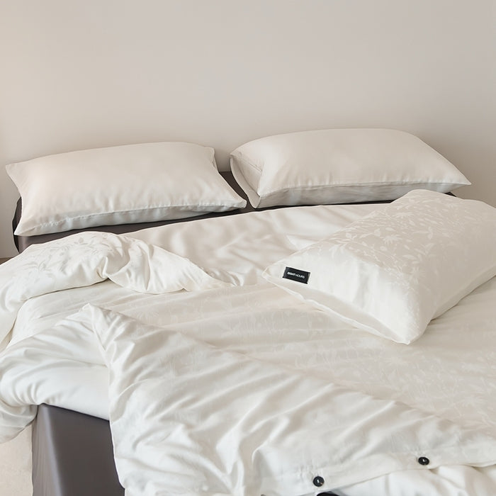 Tencel Cotton Duvet Cover Set Jacquard Eucalyptus Fiber Mixed Duvet Cover Set