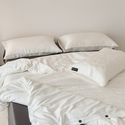 Tencel Cotton Duvet Cover Set Jacquard Eucalyptus Fiber Mixed Duvet Cover Set
