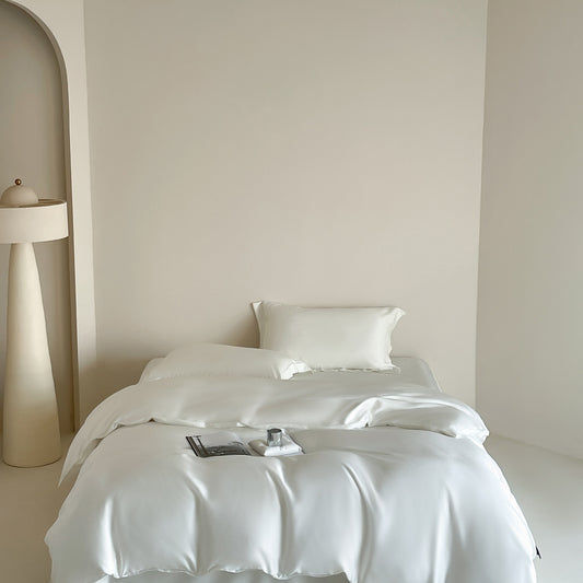 Home Textile Bedding Set White Eucalyptus Lyocell Duvet Cover Set 3pcs/set Silky Comforter Covers