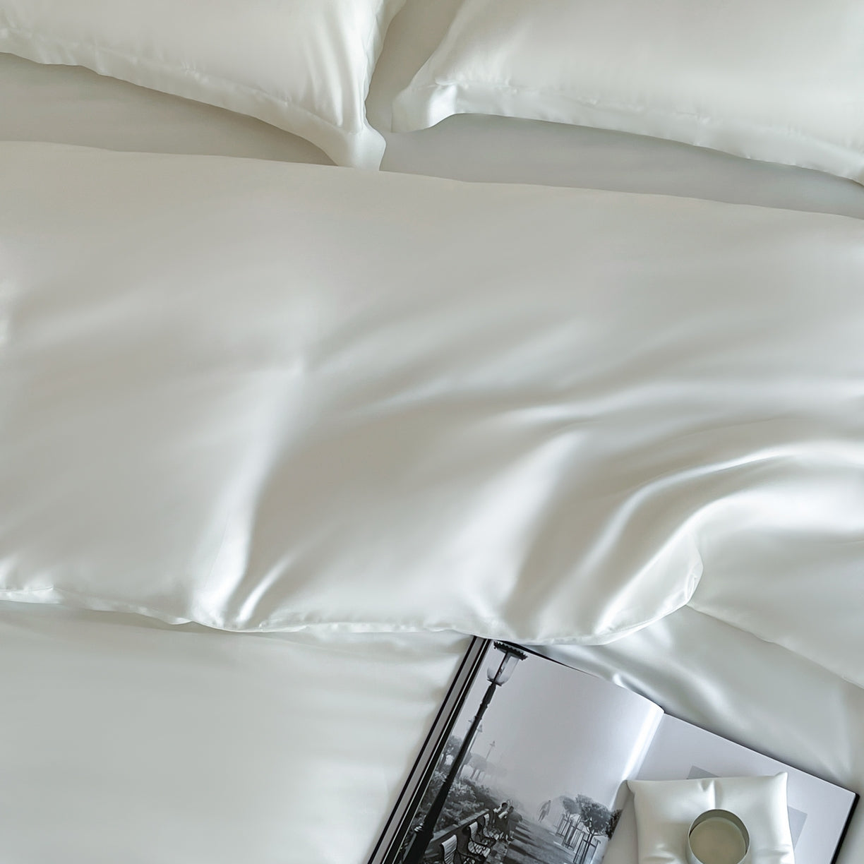 Home Textile Bedding Set White Eucalyptus Lyocell Duvet Cover Set 3pcs/set Silky Comforter Covers
