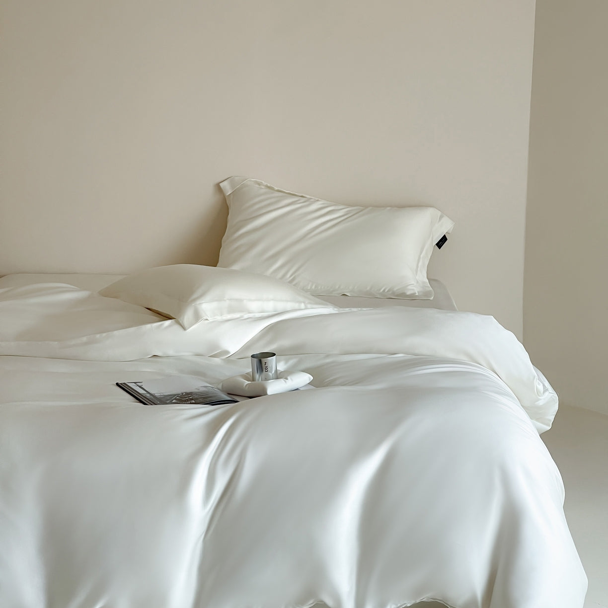 Home Textile Bedding Set White Eucalyptus Lyocell Duvet Cover Set 3pcs/set Silky Comforter Covers