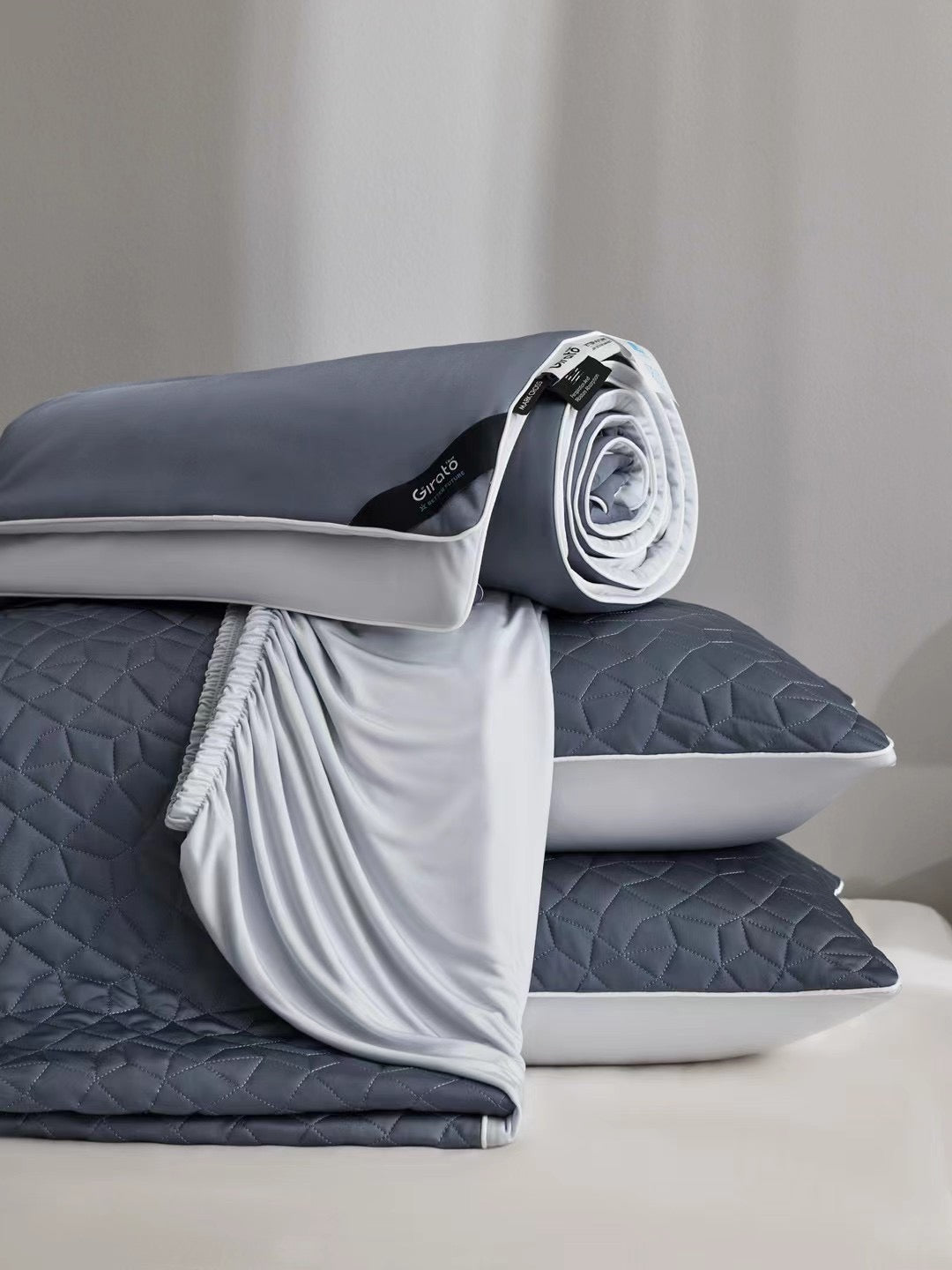 Summer Bedding Set 100% Nylon Cooling Home Texitle (Quilts + 2pcs Pillowcase+ Fitted sheet)