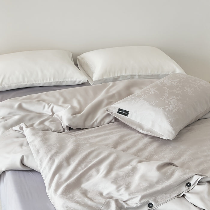 Tencel Cotton Duvet Cover Set Jacquard Eucalyptus Fiber Mixed Duvet Cover Set