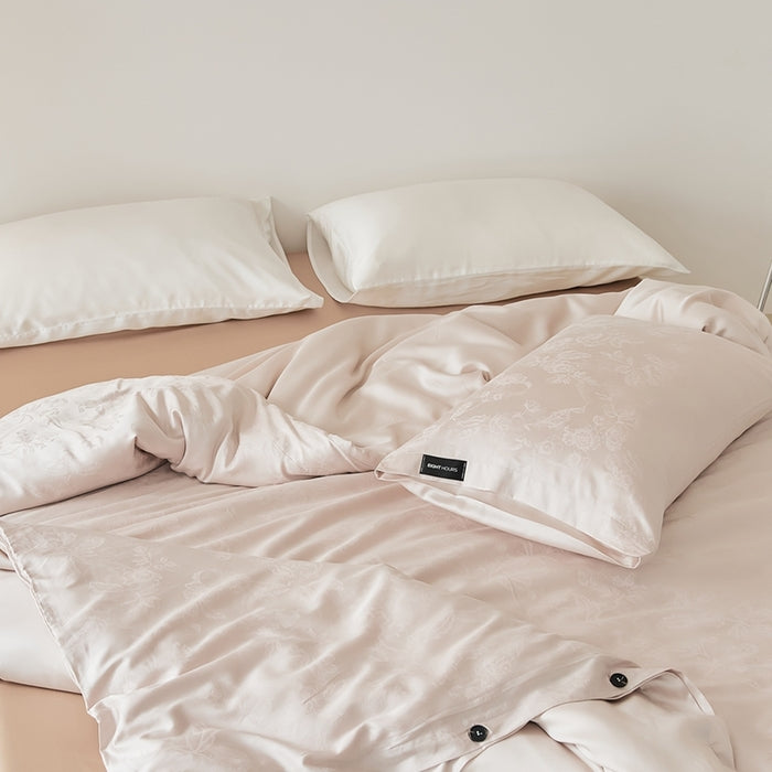 Tencel Cotton Duvet Cover Set Jacquard Eucalyptus Fiber Mixed Duvet Cover Set