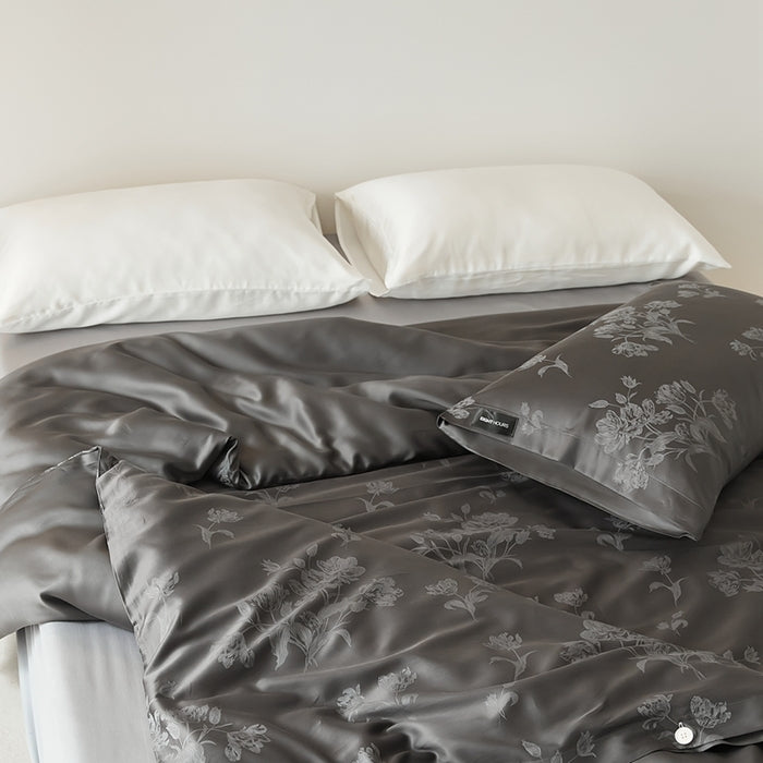Tencel Cotton Duvet Cover Set Jacquard Eucalyptus Fiber Mixed Duvet Cover Set